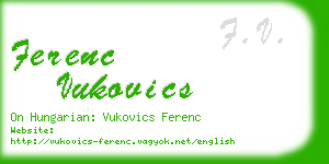 ferenc vukovics business card